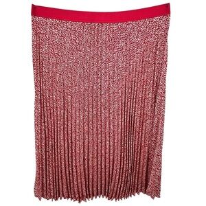 Vince Camuto Pleated Red Midi Skirt Size XXL